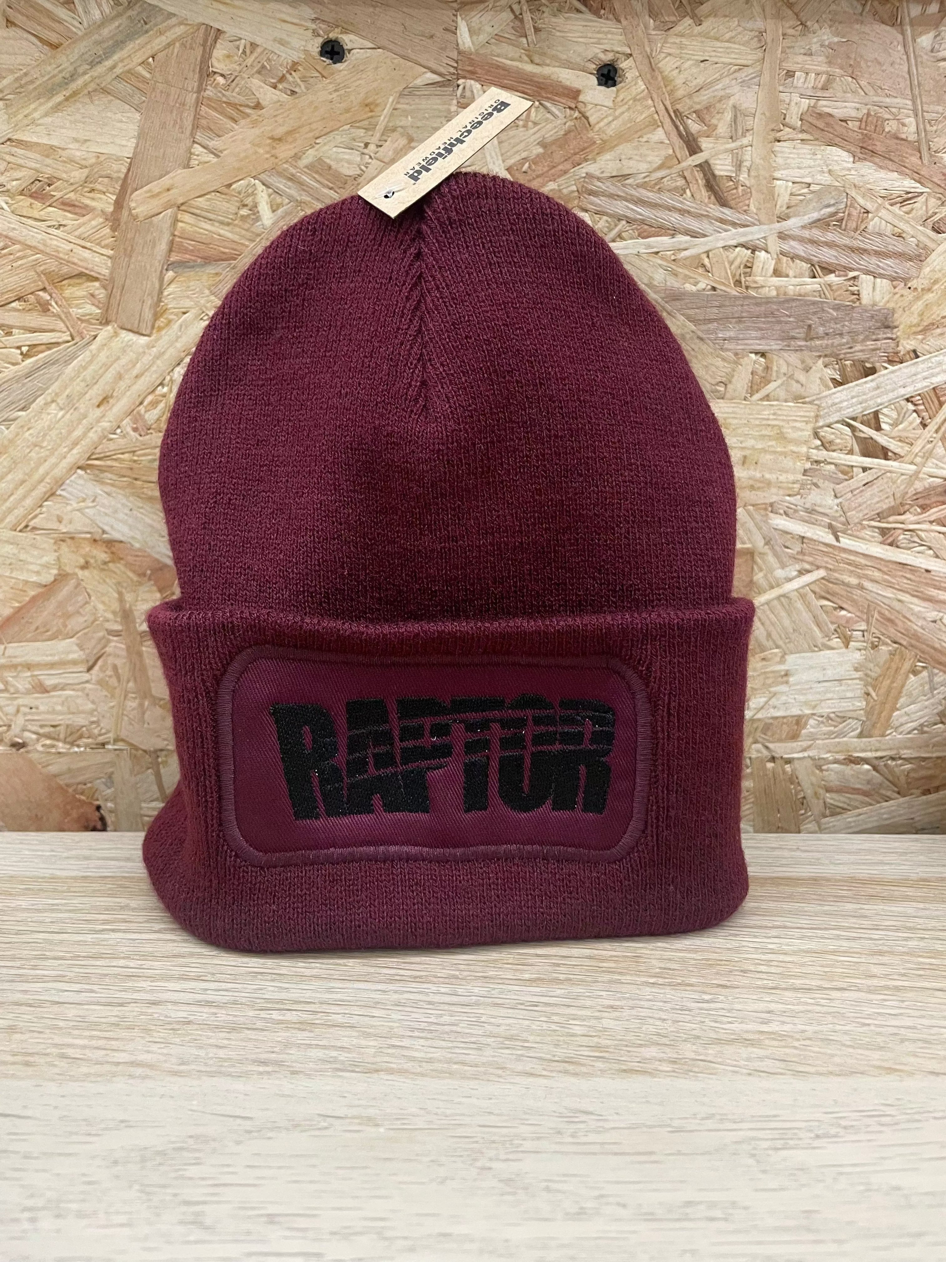 bonnet logo Raptor – bordeaux broderie noire