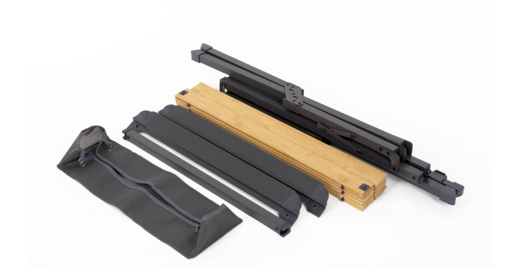 Table pliante en bambou avec filet de rangement