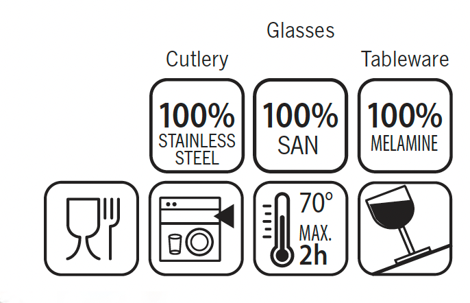 Service de table gris granite - 16 pièces