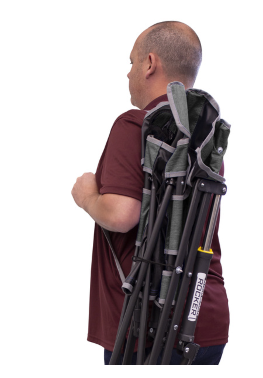 Chaise à bascule de camping pliable - Gris