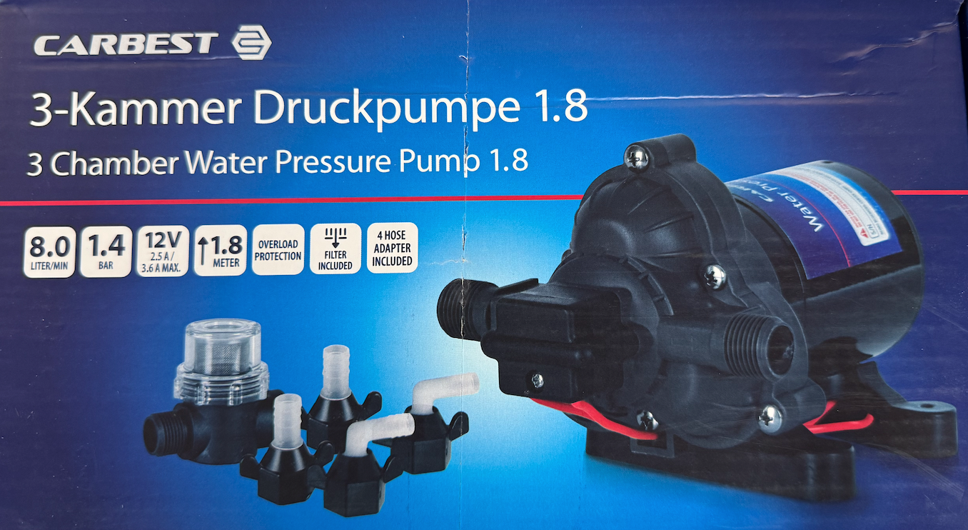 Pompe à eau à pression 12 V – 8 L/min – 1,4 bar