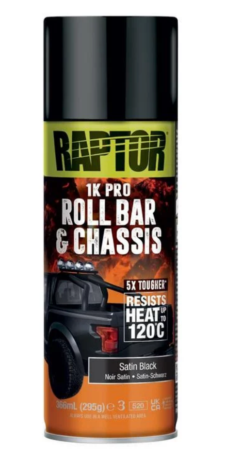Peinture RAPTOR Roll Bar & Chassis en aérosol – Noir satiné ou brillant