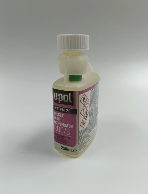 Accélérateur séchage RAPTOR Rocket – flacon de face, additif bi-composant 100% concentré
