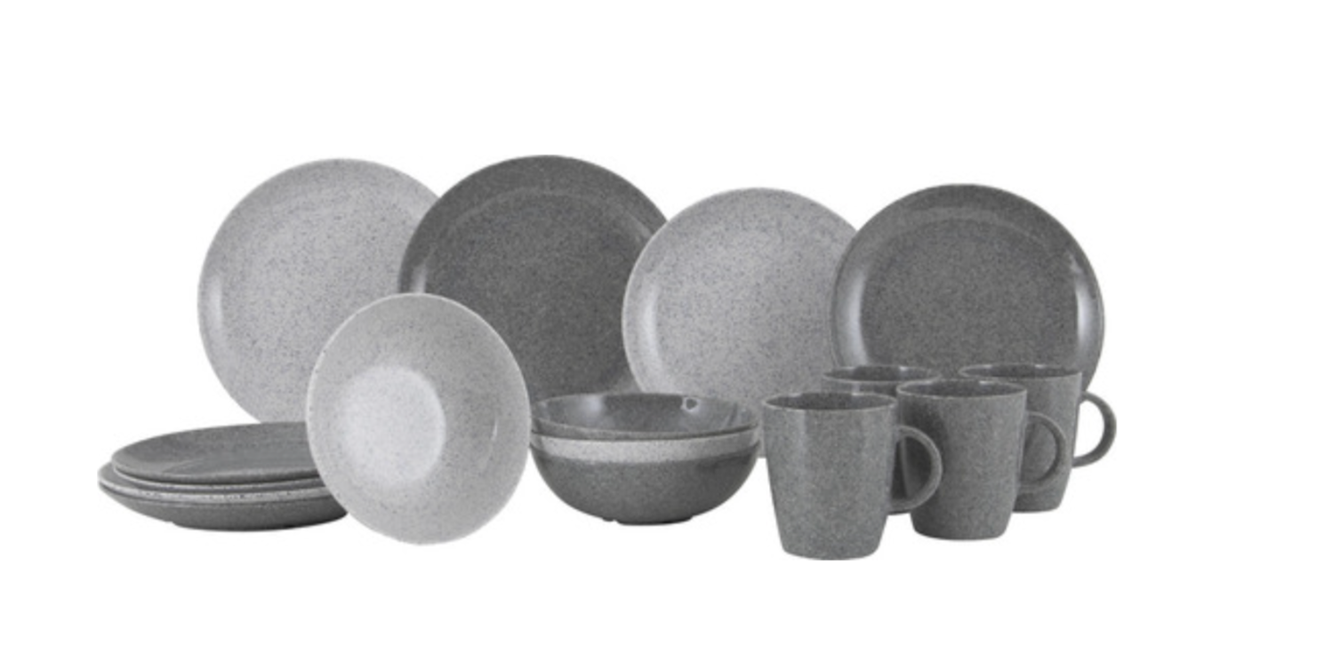 Service de table gris granite - 16 pièces