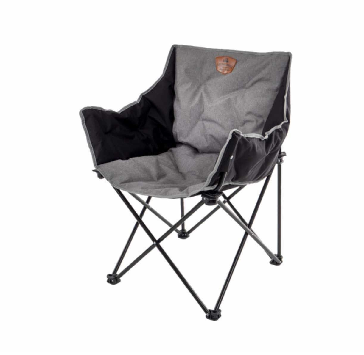 fauteuil pliant camping van – vue générale gris noir