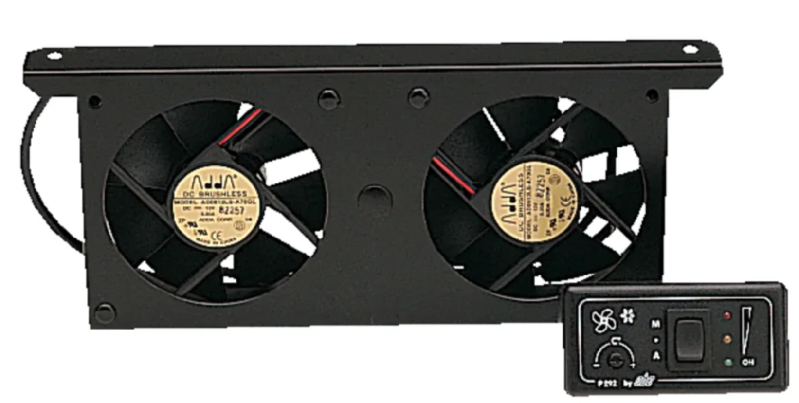 Ventilateur double 12V automatique – ventilation frigo et compartiment technique