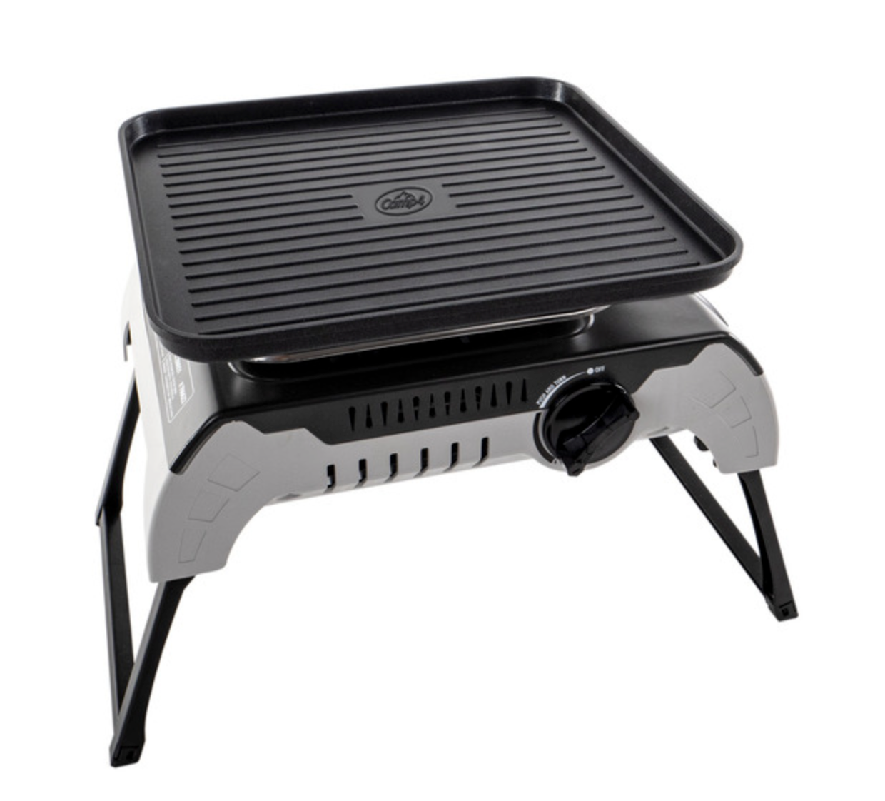 Plaque grill rainurée Cook’N’Fold – plancha grill pour réchaud à cartouche