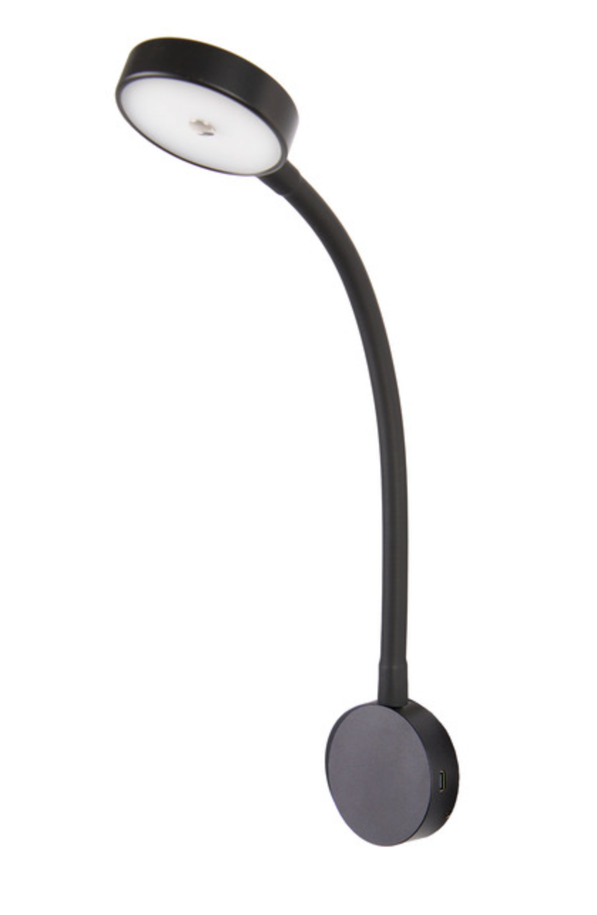 Lampe LED à col de cygne 12/24 V – Blanc chaud & éclairage anti-insectes