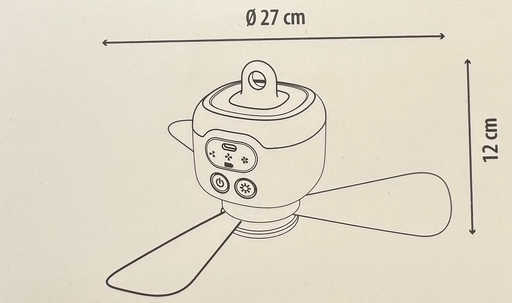 Ventilateur rechargeable avec éclairage LED