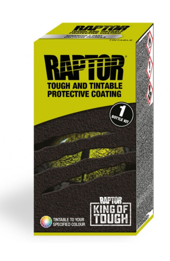 Revêtement RAPTOR teintable – disponible noir, blanc ou teintable, couvre 2 à 3 m²