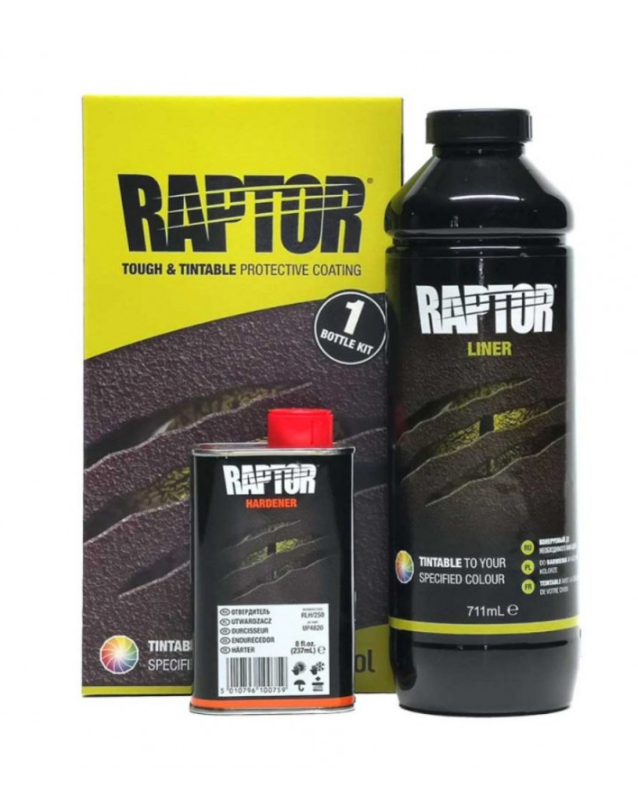 Revêtement RAPTOR teintable 1 bouteille 750ml – kit retouche polyuréthane avec durcisseur