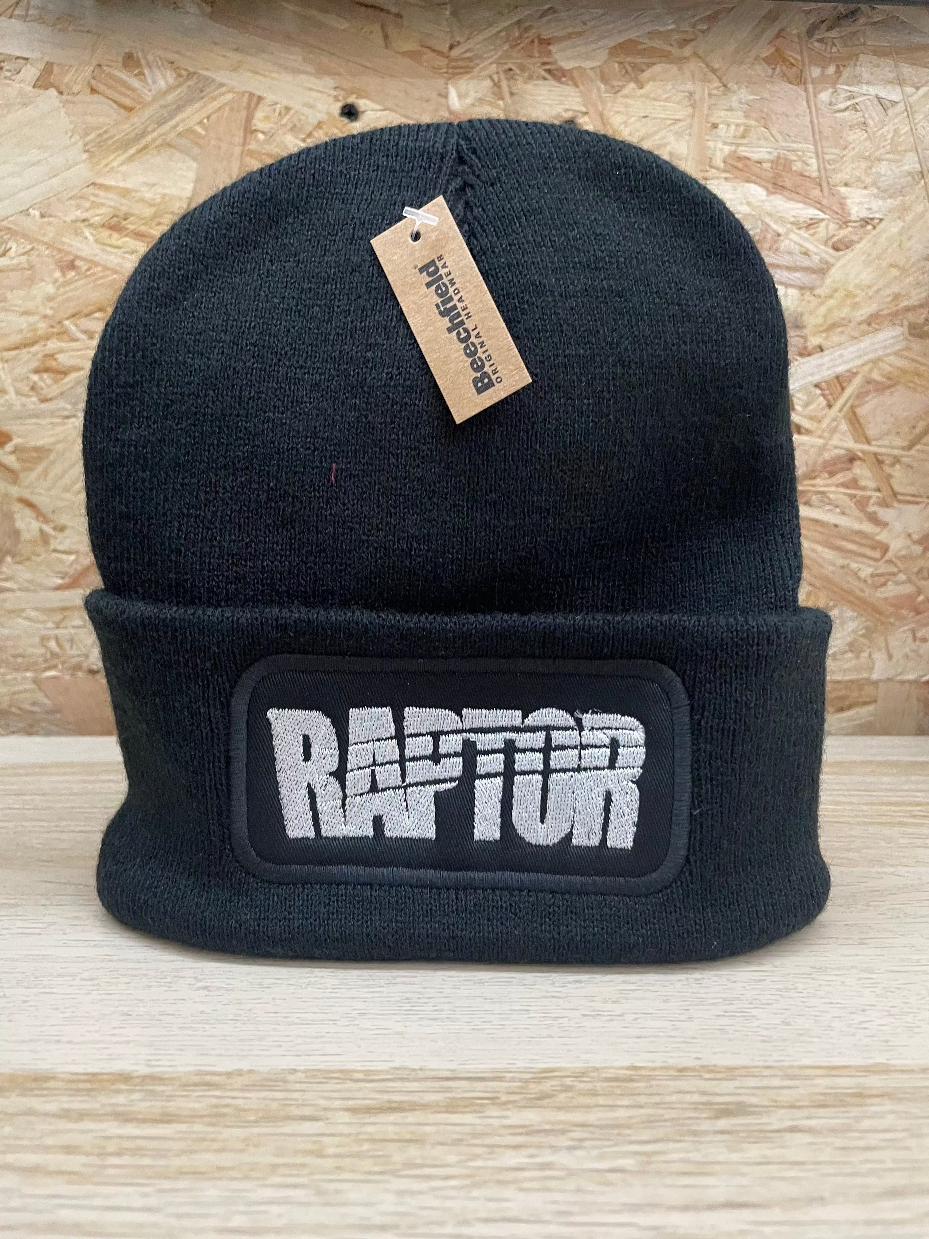 bonnet logo Raptor – noir broderie blanche patch coton