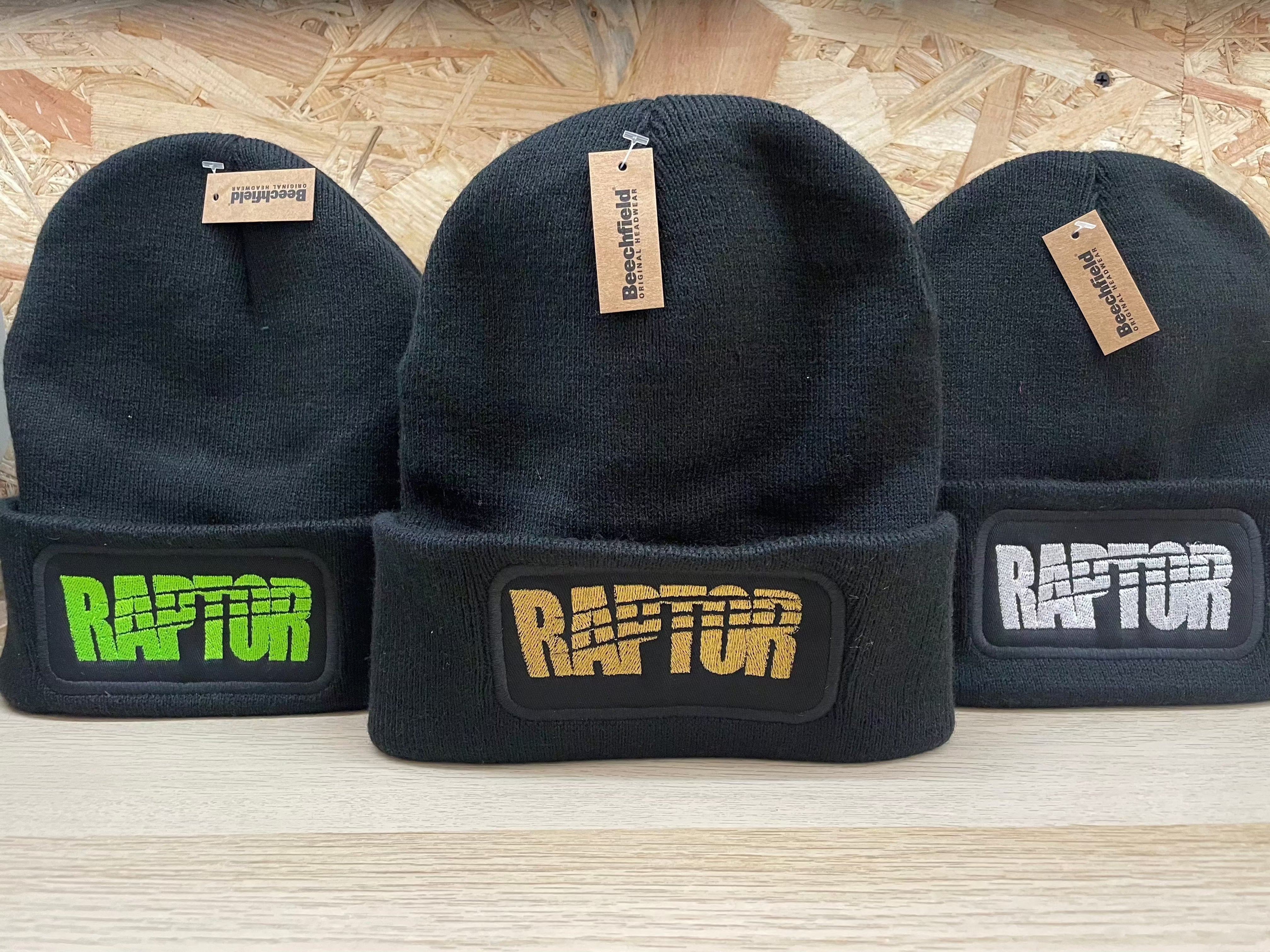 bonnet logo Raptor – trio coloris noir broderie