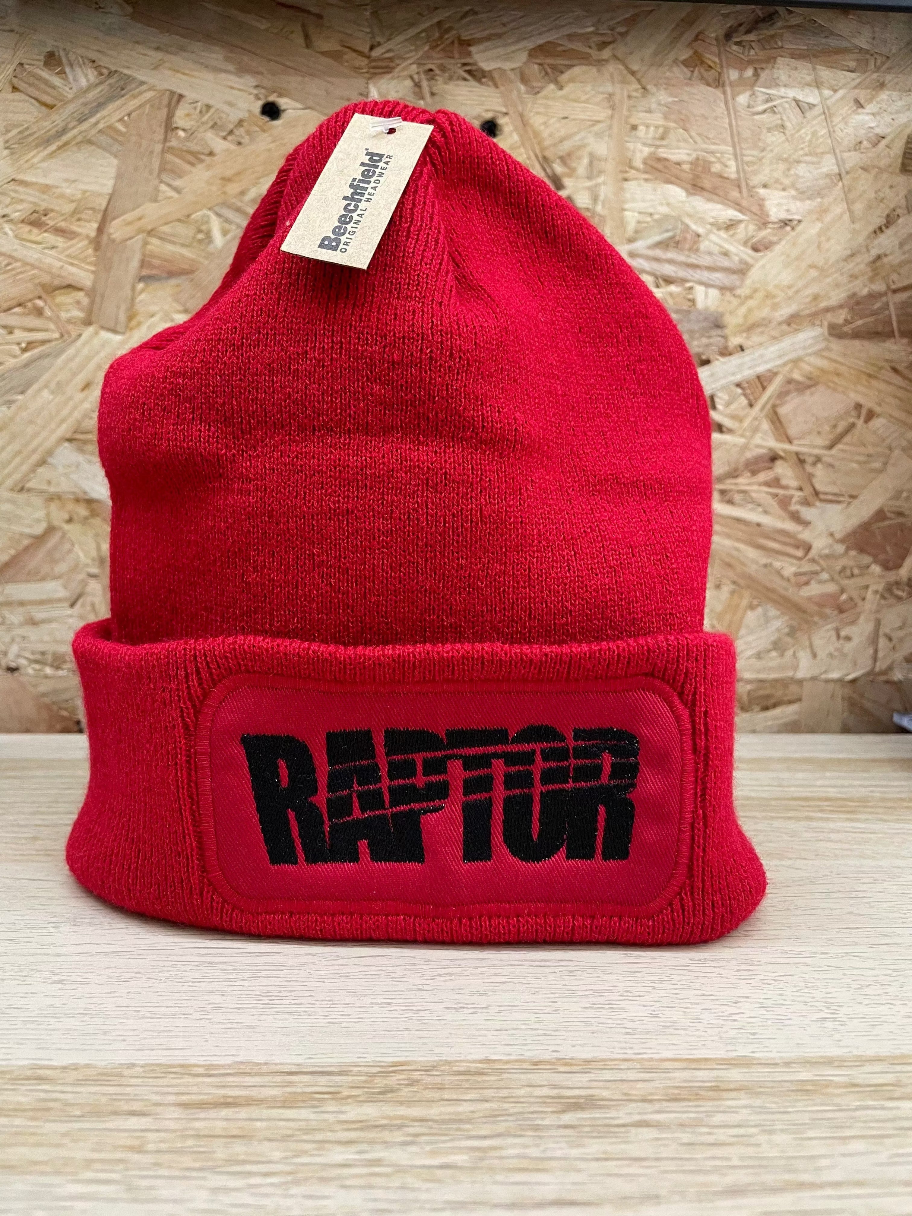 bonnet logo Raptor – rouge broderie noire