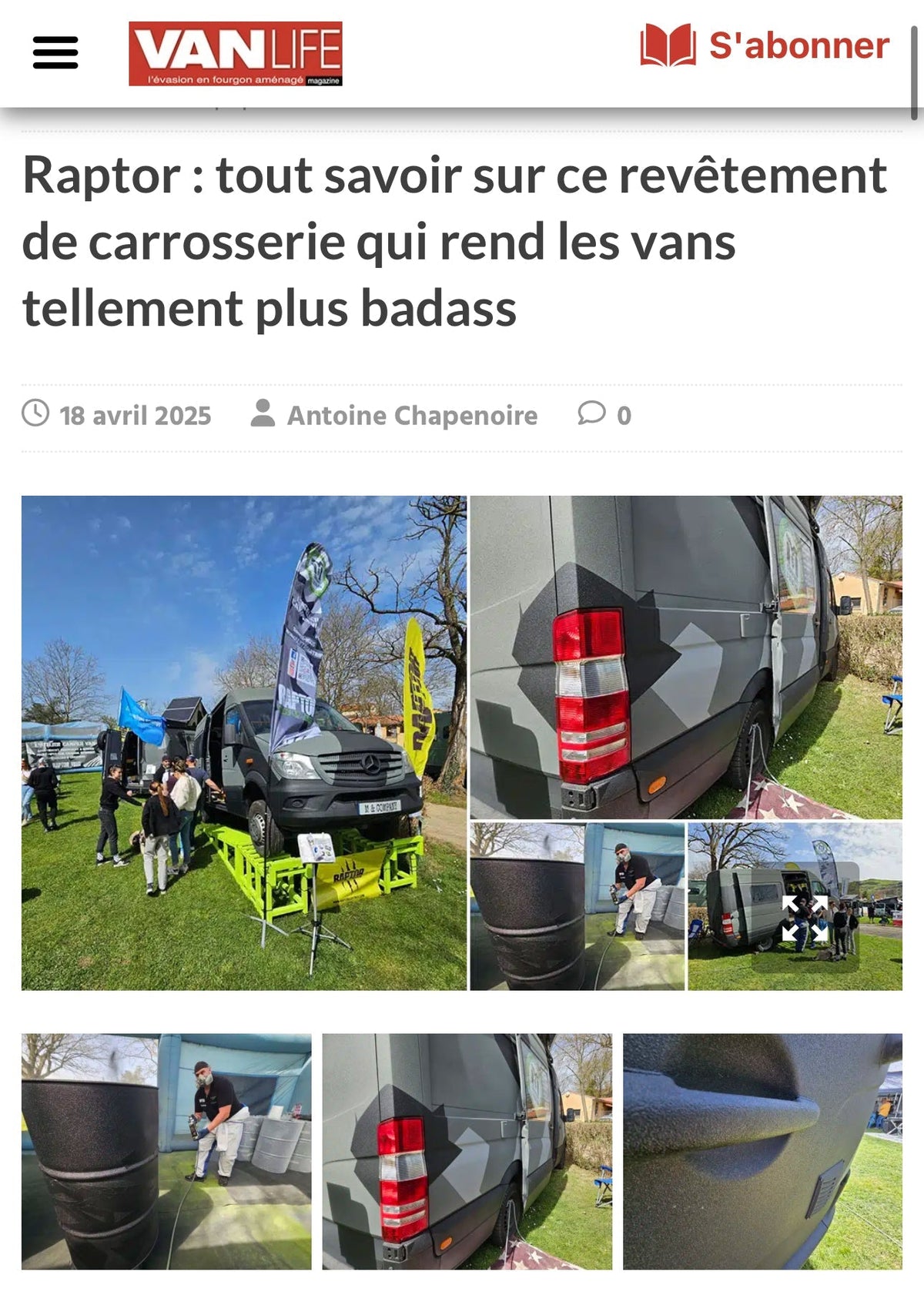 expertise Raptor M & Company Atelier – interview Vanlife Mag revêtement van off-road