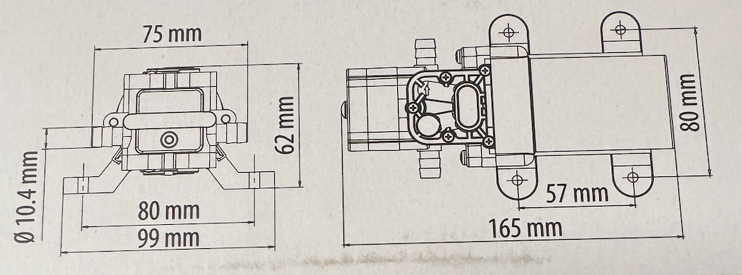 Pompe à eau à membrane 12 V Carbest – 3,1 L/min – 2,8 bars