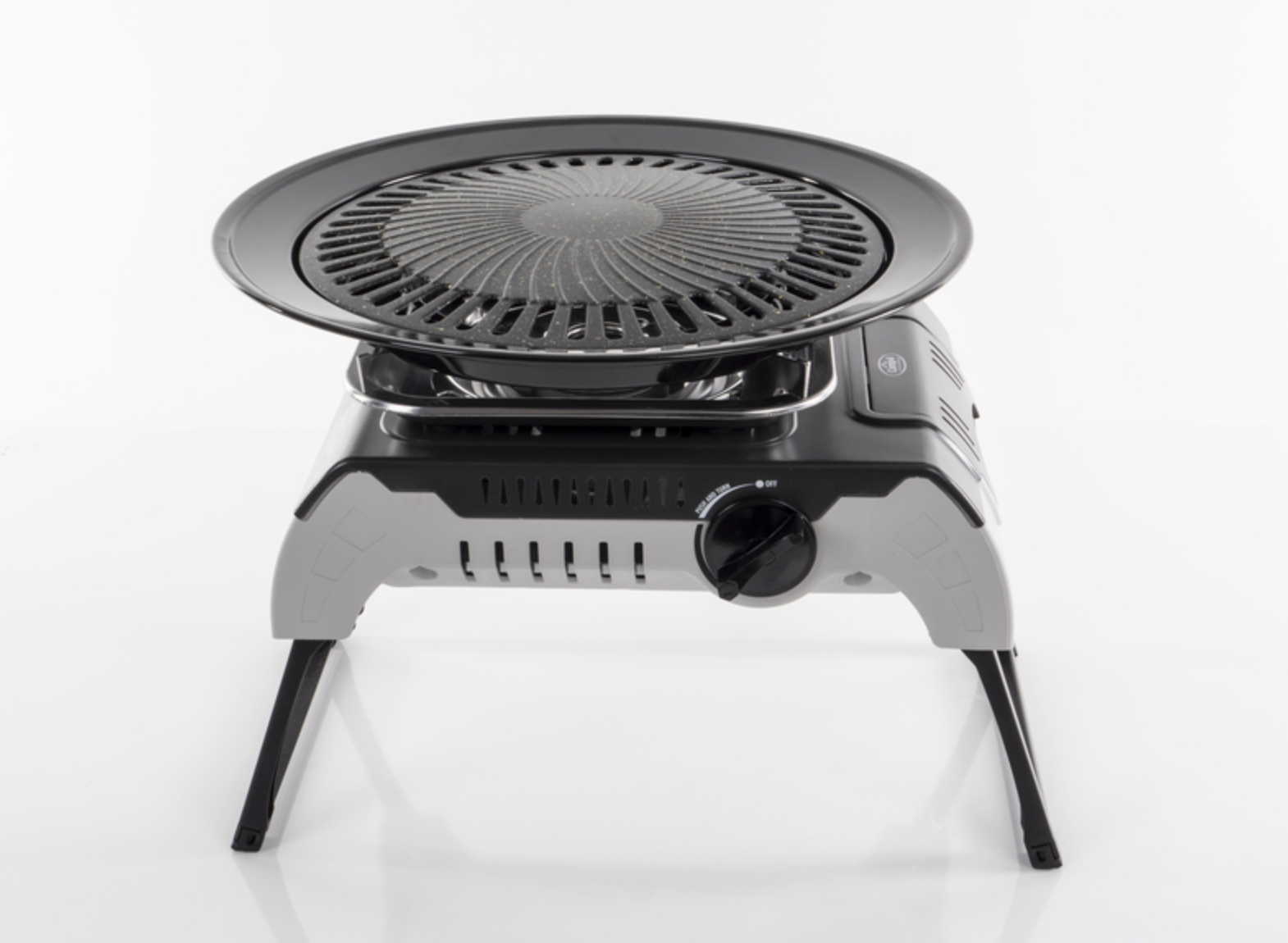 Plaque de grill ronde Cook’N’Fold – plancha grill pour réchaud gaz portable