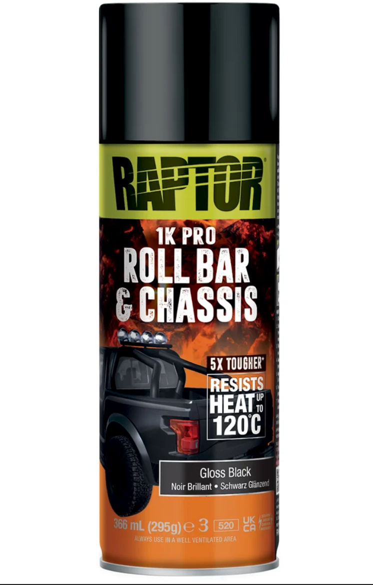 Peinture RAPTOR Roll Bar & Chassis en aérosol – Noir satiné ou brillant