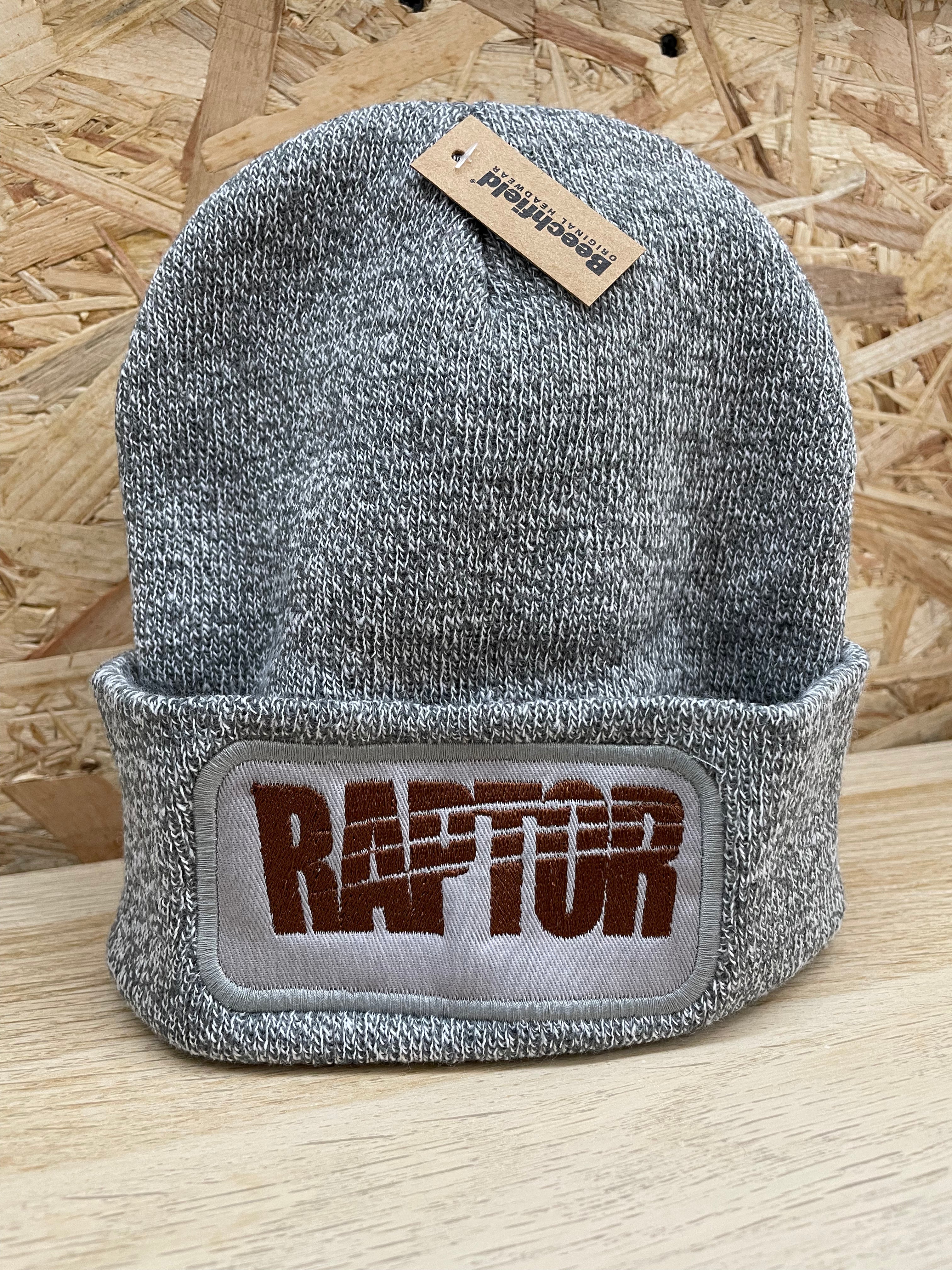Bonnet brodé Raptor - Gris chiné