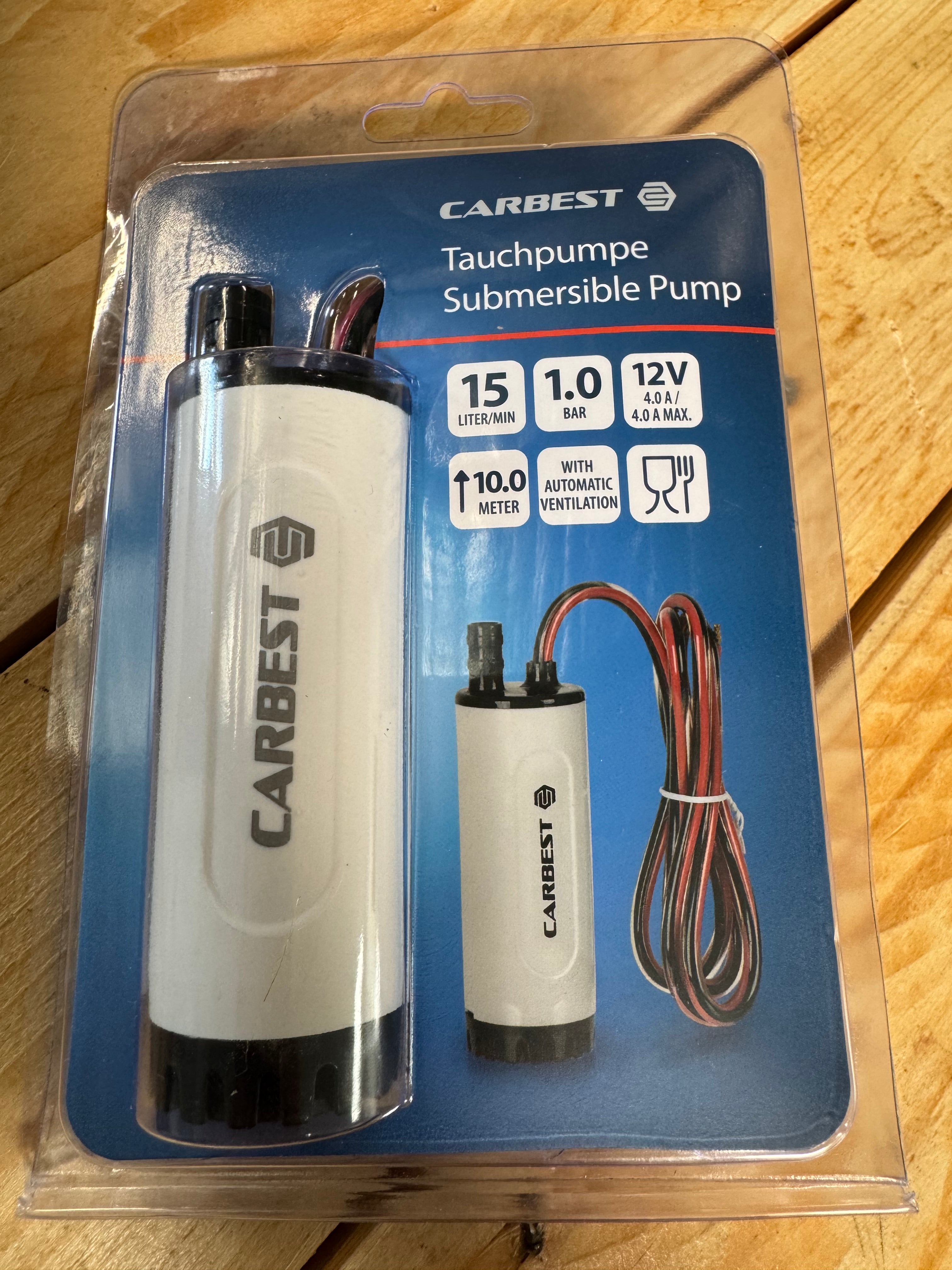 Pompe immergée 12V 15 L/min – Compacte et compatible eau potable