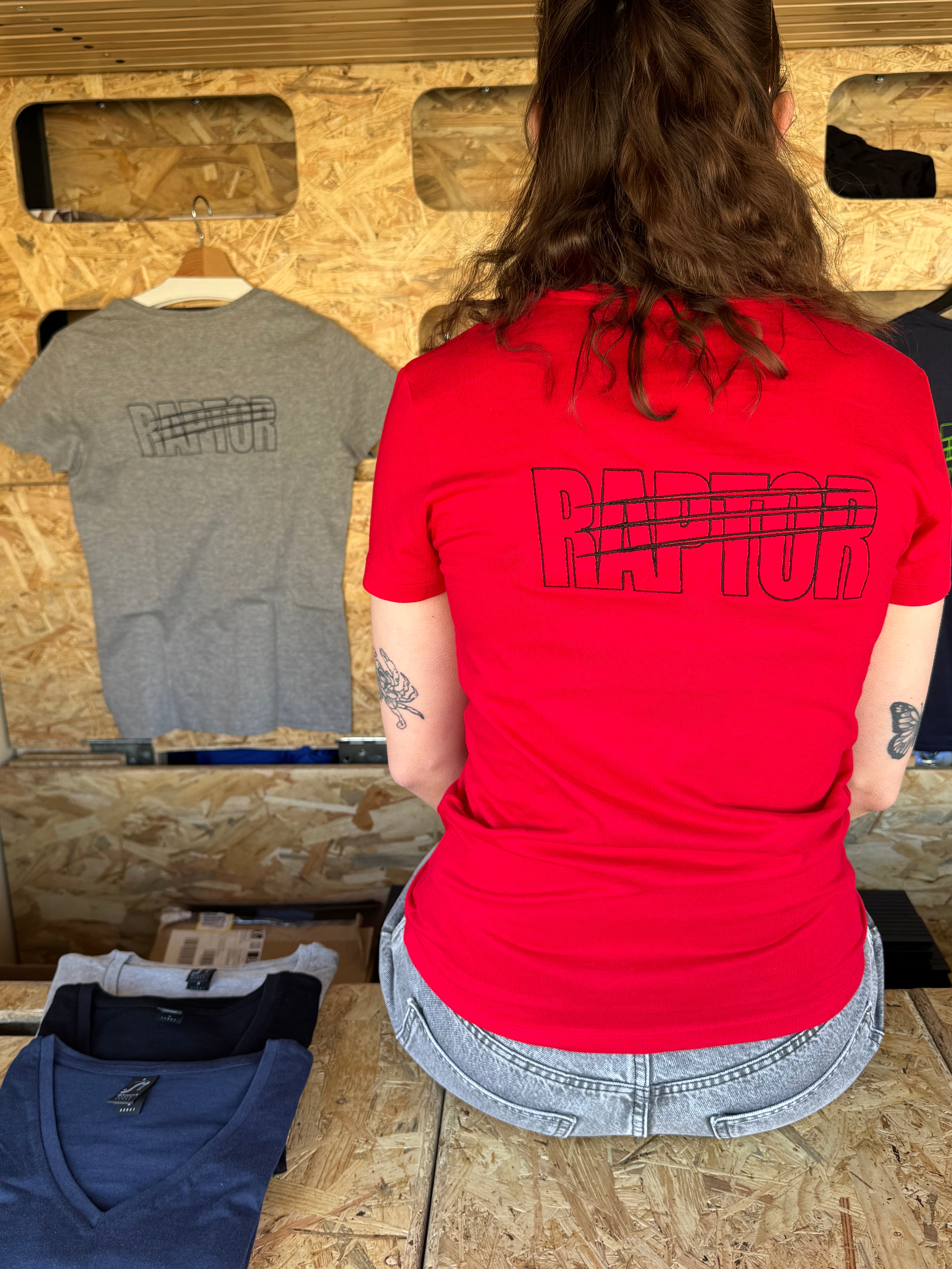 Tee-shirt femme - Rouge (col V)